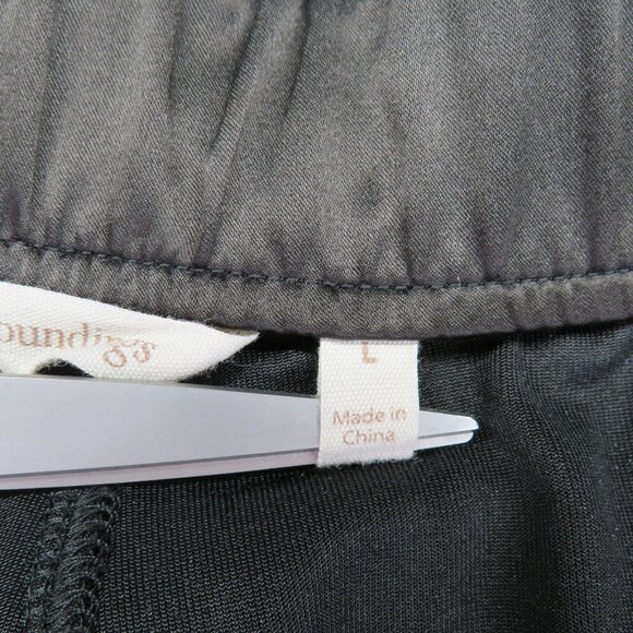 Soft Surroundings Pants Womens Size Large Black Velour Wide Leg Lounge Plush - Picture 5 of 10